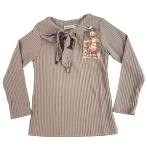 NEW Carbon Soldier Kids Girls Brown Tan Rib Knit Long Sleeve Tee T-shirt Top 4
